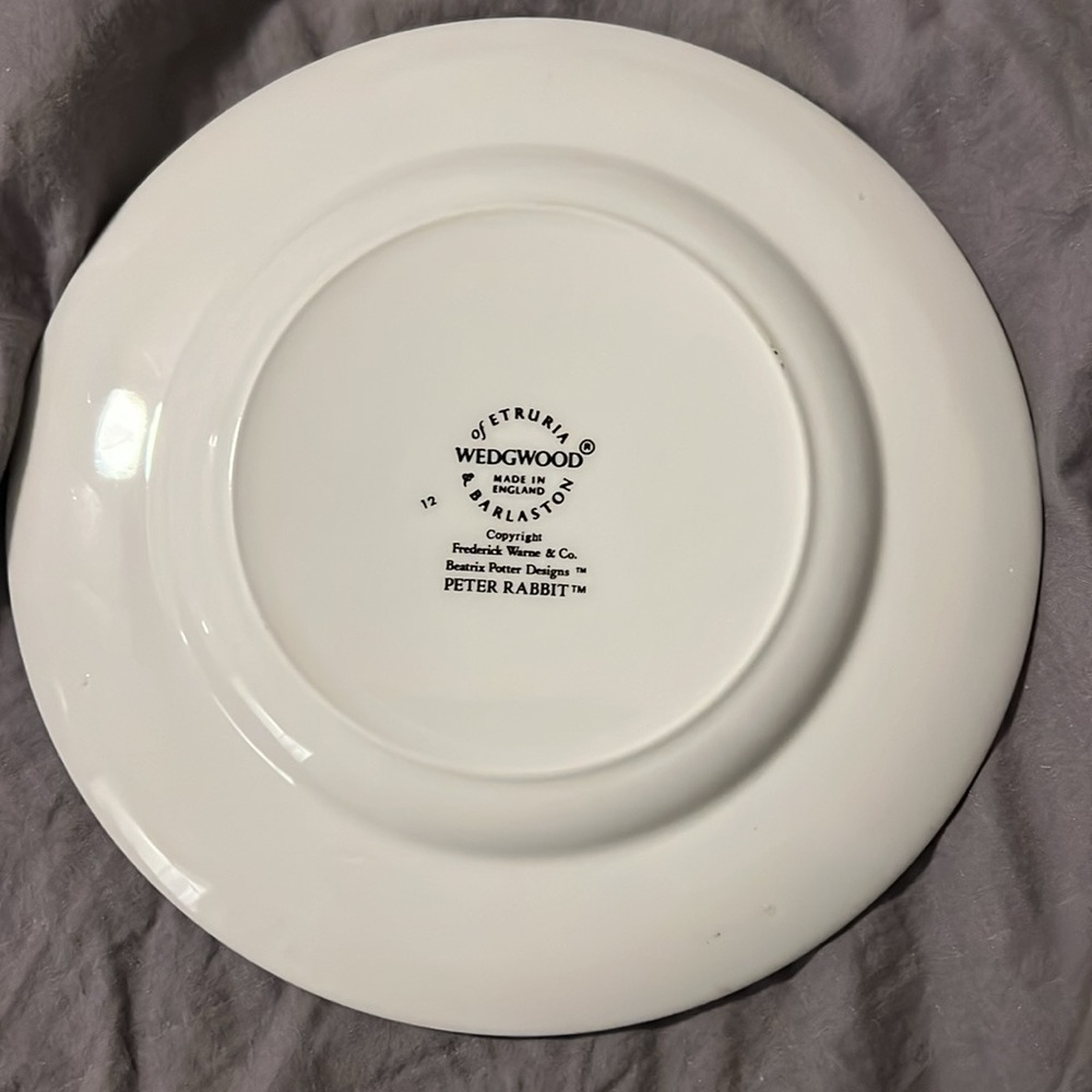 Vintage Beatrix potter Peter Rabbit Wedgewood plate with Mrs. Rabbit 7” - Picture 2 of 3